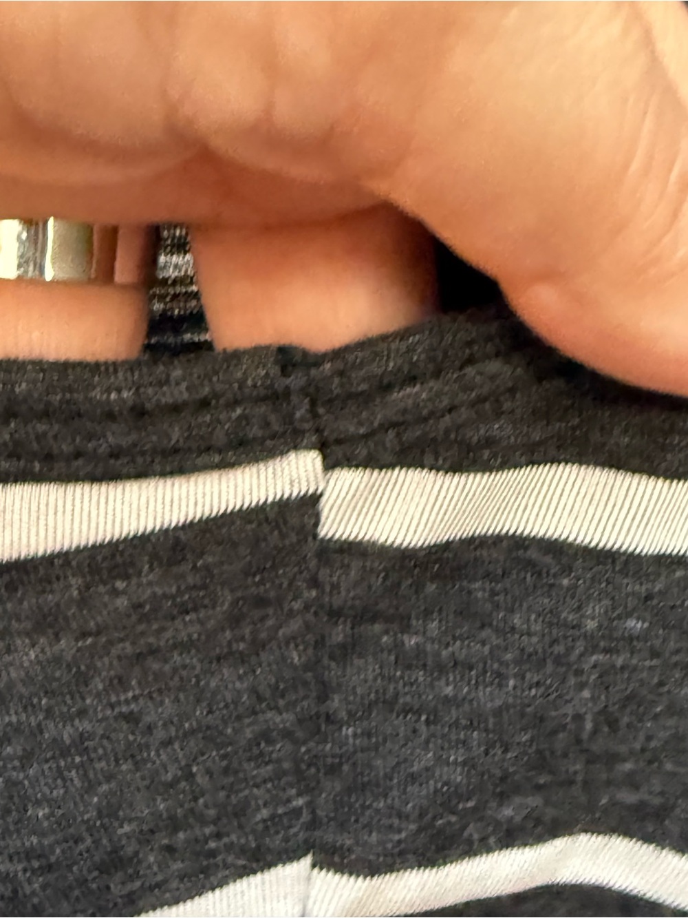 Time and Tru Black and White Striped Tank - Picture 3 of 5